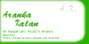 aranka kalan business card